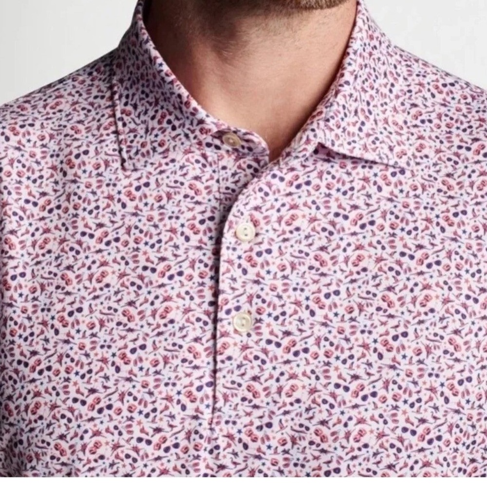 Peter Millar Crown Sport Summer Comfort Performance Golf Polo Aviation XL TALL